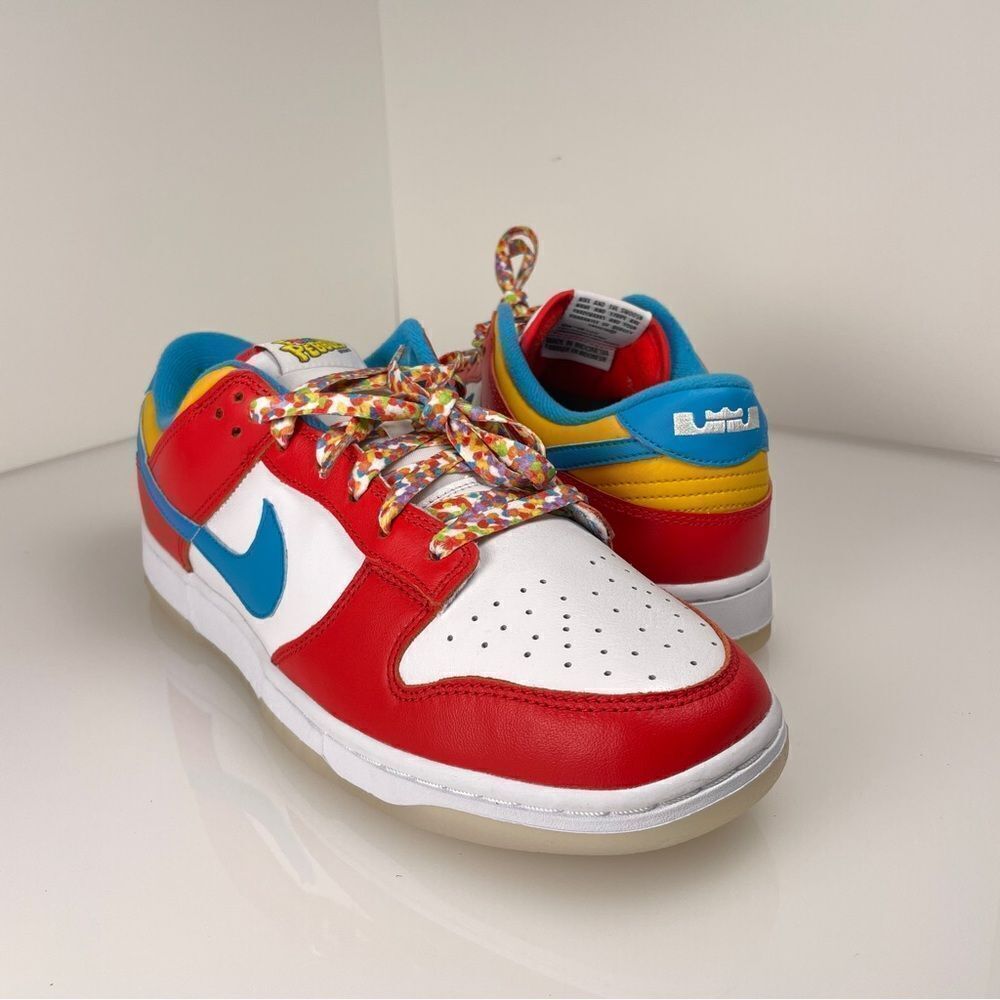 Size 10.5 - Nike Dunk Low x LeBron James x Fruity Pebbles Red
